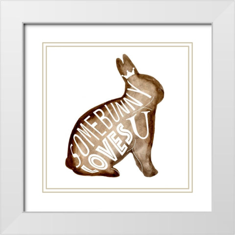 Punny Animal III White Modern Wood Framed Art Print with Double Matting by Wang, Melissa