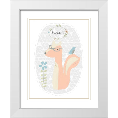 Quirky Forest I White Modern Wood Framed Art Print with Double Matting by Vess, June Erica