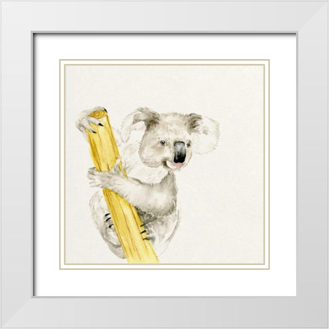 Baby Koala II White Modern Wood Framed Art Print with Double Matting by Wang, Melissa