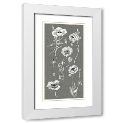 Poppy Array I White Modern Wood Framed Art Print with Double Matting by McCavitt, Naomi