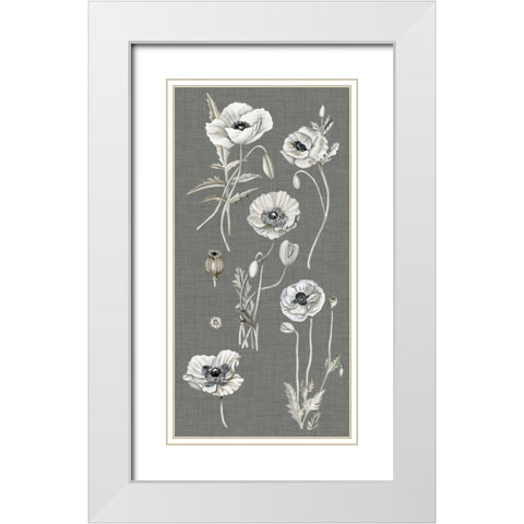 Poppy Array I White Modern Wood Framed Art Print with Double Matting by McCavitt, Naomi