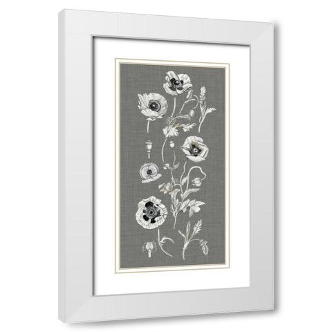 Poppy Array II White Modern Wood Framed Art Print with Double Matting by McCavitt, Naomi