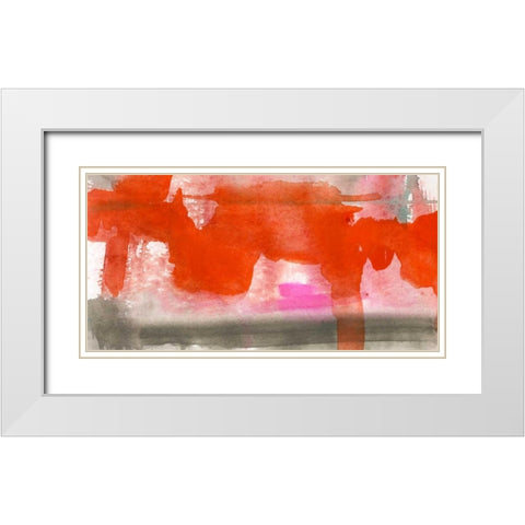 Red, Pink and Grey IV White Modern Wood Framed Art Print with Double Matting by Goldberger, Jennifer