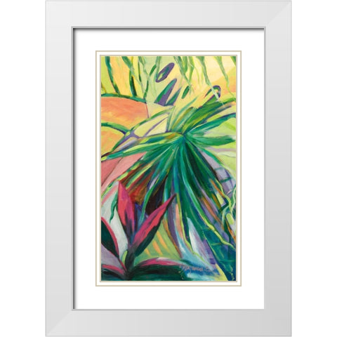 Jardin Abstracto I White Modern Wood Framed Art Print with Double Matting by Wilkins, Suzanne