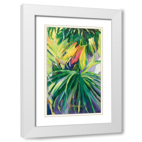 Jardin Abstracto II White Modern Wood Framed Art Print with Double Matting by Wilkins, Suzanne