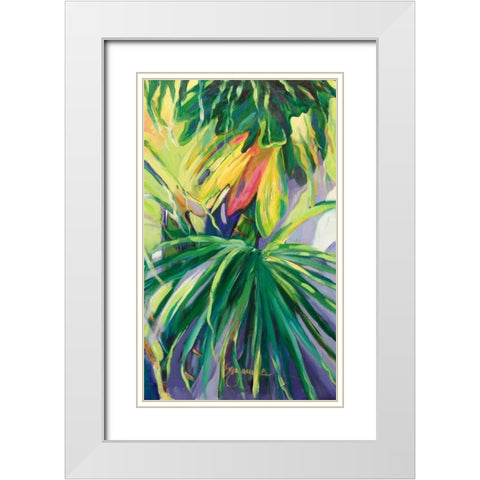 Jardin Abstracto II White Modern Wood Framed Art Print with Double Matting by Wilkins, Suzanne
