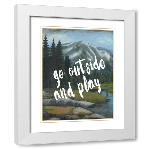Adventure Typography I White Modern Wood Framed Art Print with Double Matting by McCavitt, Naomi