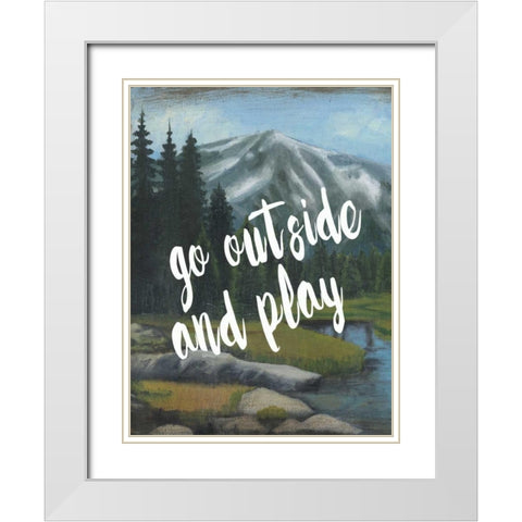 Adventure Typography I White Modern Wood Framed Art Print with Double Matting by McCavitt, Naomi