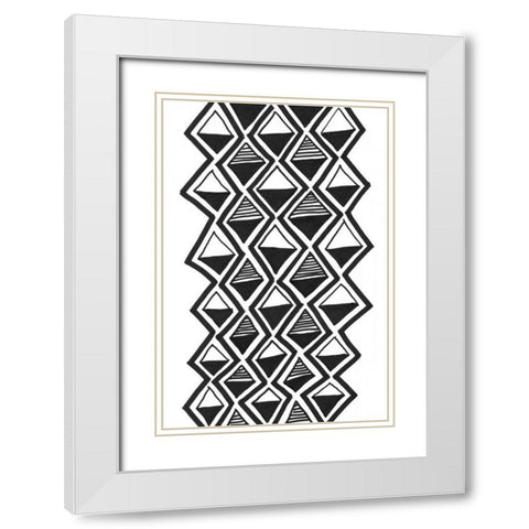 Mud Cloth Study IV White Modern Wood Framed Art Print with Double Matting by Stramel, Renee W.