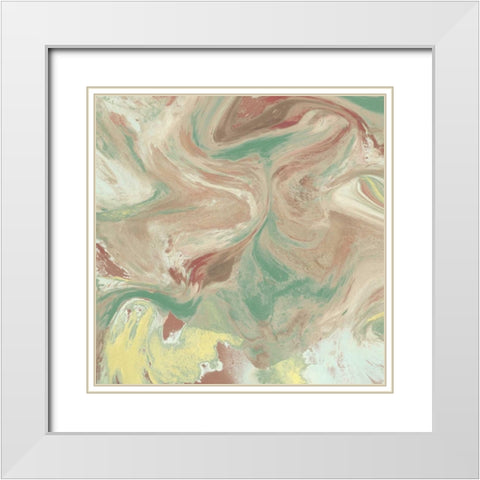 Marbled Illusion II White Modern Wood Framed Art Print with Double Matting by Goldberger, Jennifer