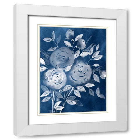 Cyanotype Roses I White Modern Wood Framed Art Print with Double Matting by Popp, Grace