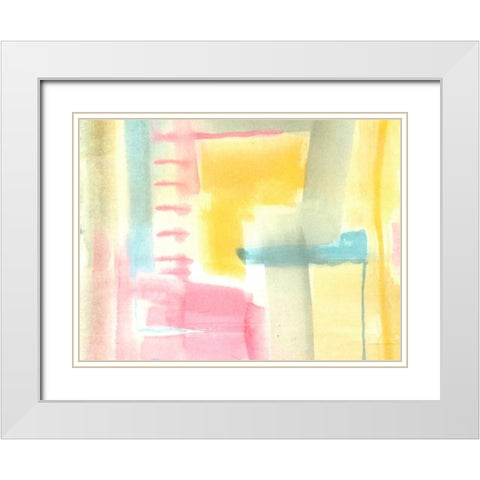 Pastel Luxe I White Modern Wood Framed Art Print with Double Matting by Goldberger, Jennifer