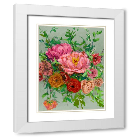 Vintage Bouquet I White Modern Wood Framed Art Print with Double Matting by Wang, Melissa