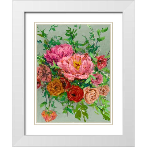 Vintage Bouquet I White Modern Wood Framed Art Print with Double Matting by Wang, Melissa