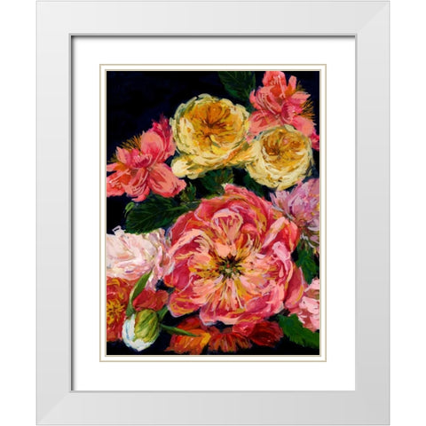 Vintage Bouquet III White Modern Wood Framed Art Print with Double Matting by Wang, Melissa