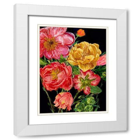 Vintage Bouquet IV White Modern Wood Framed Art Print with Double Matting by Wang, Melissa
