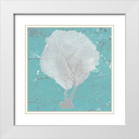 Graphic Sea Fan II White Modern Wood Framed Art Print with Double Matting by Studio W