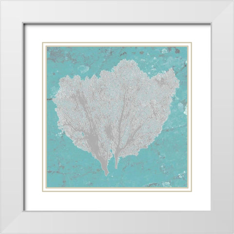 Graphic Sea Fan IV White Modern Wood Framed Art Print with Double Matting by Studio W