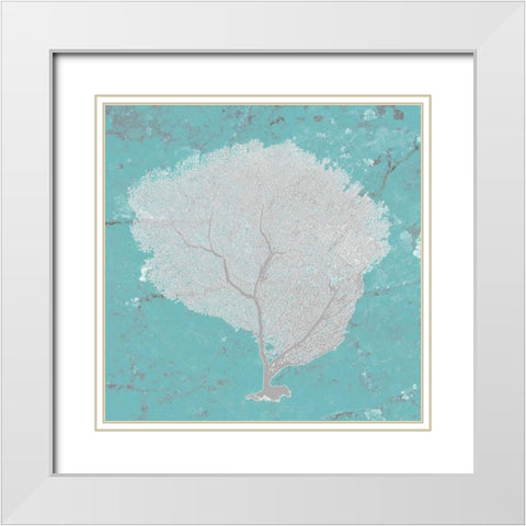 Graphic Sea Fan IX White Modern Wood Framed Art Print with Double Matting by Studio W