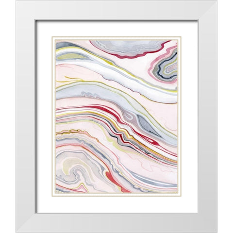 Watercolor Marbling II White Modern Wood Framed Art Print with Double Matting by Popp, Grace