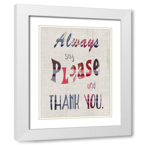 Manners I White Modern Wood Framed Art Print with Double Matting by Ludwig, Alicia