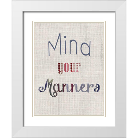 Manners IV White Modern Wood Framed Art Print with Double Matting by Ludwig, Alicia