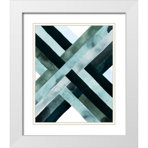 Watercolor Weave II White Modern Wood Framed Art Print with Double Matting by Popp, Grace