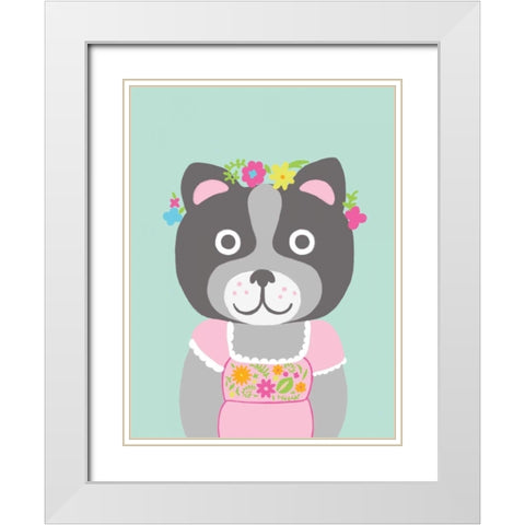 Fancy Animals III White Modern Wood Framed Art Print with Double Matting by Zarris, Chariklia