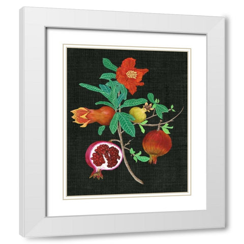 Pomegranate Study II White Modern Wood Framed Art Print with Double Matting by Wang, Melissa