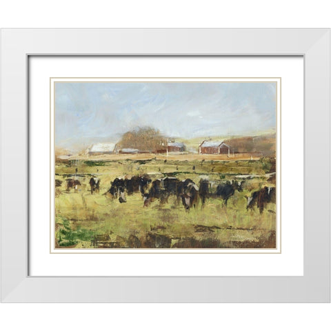 Custom Out to Pasture II White Modern Wood Framed Art Print with Double Matting by Harper, Ethan