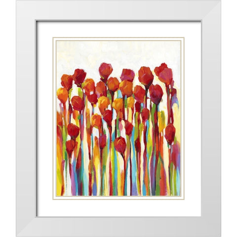 Custom Bursting with Color I White Modern Wood Framed Art Print with Double Matting by OToole, Tim