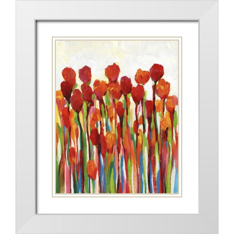 Custom Bursting with Color II White Modern Wood Framed Art Print with Double Matting by OToole, Tim
