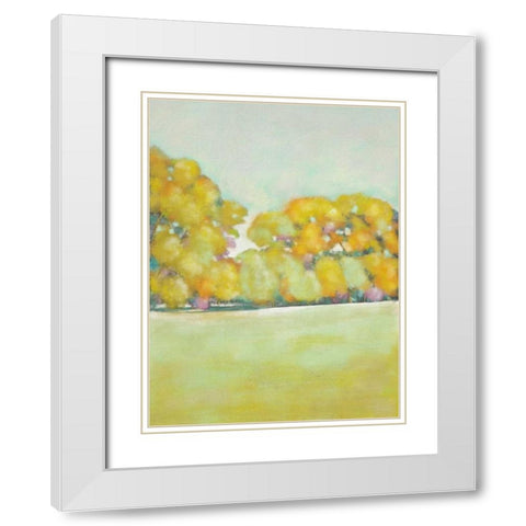 Golden Landscape I White Modern Wood Framed Art Print with Double Matting by Zarris, Chariklia