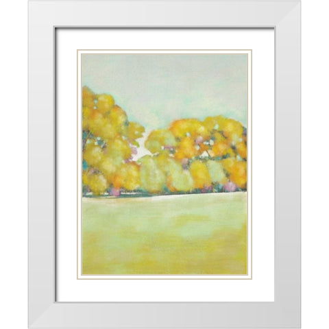 Golden Landscape I White Modern Wood Framed Art Print with Double Matting by Zarris, Chariklia