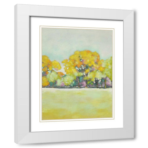 Golden Landscape II White Modern Wood Framed Art Print with Double Matting by Zarris, Chariklia