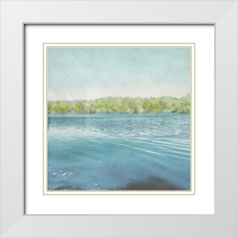 Flat Water I White Modern Wood Framed Art Print with Double Matting by Zarris, Chariklia