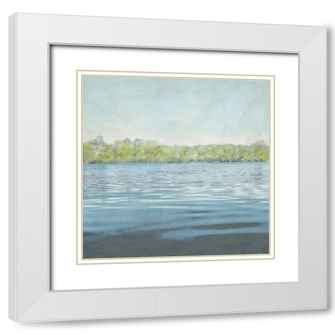 Flat Water II White Modern Wood Framed Art Print with Double Matting by Zarris, Chariklia