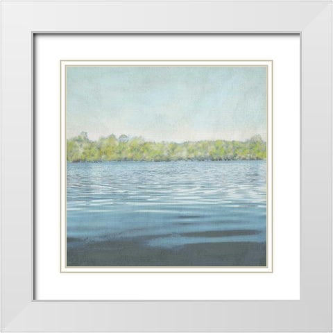 Flat Water II White Modern Wood Framed Art Print with Double Matting by Zarris, Chariklia