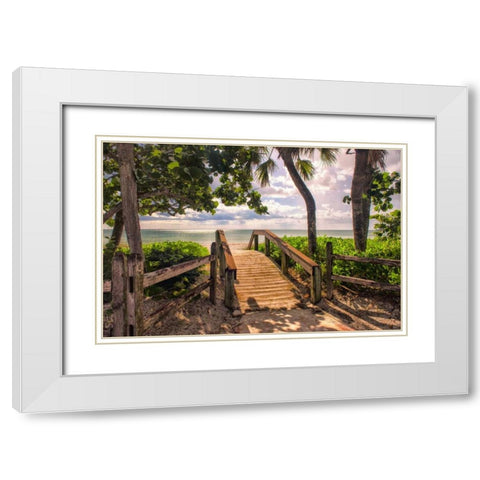Beach Access  White Modern Wood Framed Art Print with Double Matting by Head, Danny