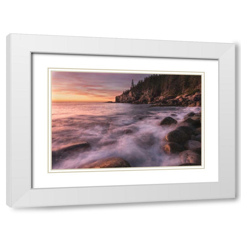 Mystic Seas White Modern Wood Framed Art Print with Double Matting by Head, Danny