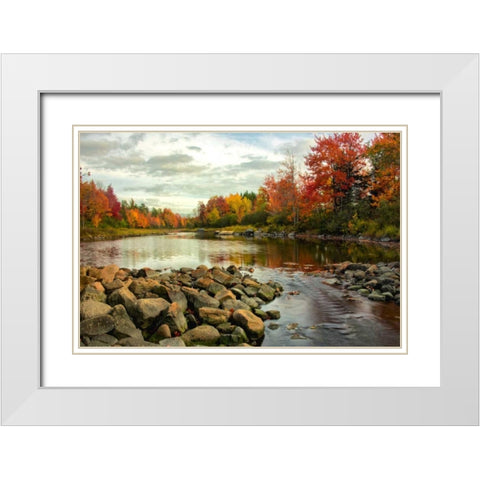 Northeast Creek White Modern Wood Framed Art Print with Double Matting by Head, Danny