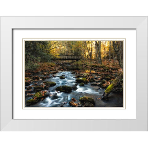 Warm Sky Light White Modern Wood Framed Art Print with Double Matting by Head, Danny