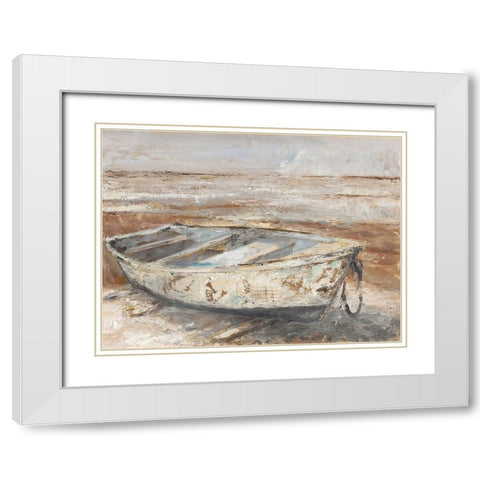 Weathered Rowboat I White Modern Wood Framed Art Print with Double Matting by Harper, Ethan
