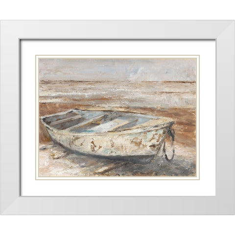 Weathered Rowboat I White Modern Wood Framed Art Print with Double Matting by Harper, Ethan