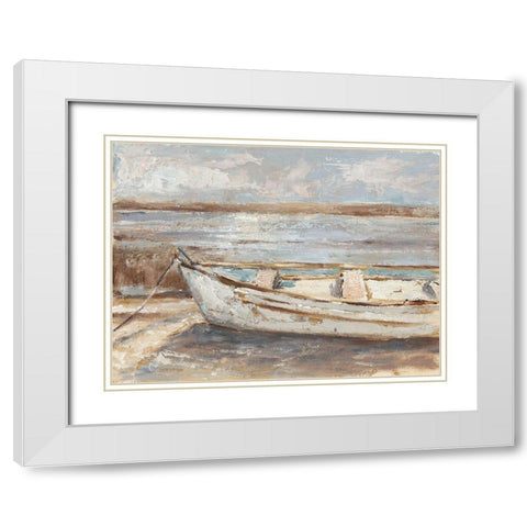 Weathered Rowboat II White Modern Wood Framed Art Print with Double Matting by Harper, Ethan