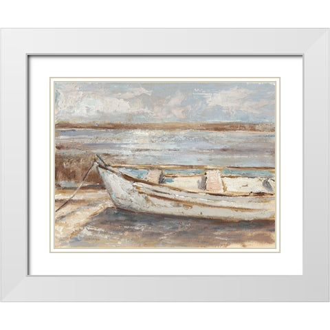 Weathered Rowboat II White Modern Wood Framed Art Print with Double Matting by Harper, Ethan