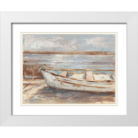 Weathered Rowboat II White Modern Wood Framed Art Print with Double Matting by Harper, Ethan