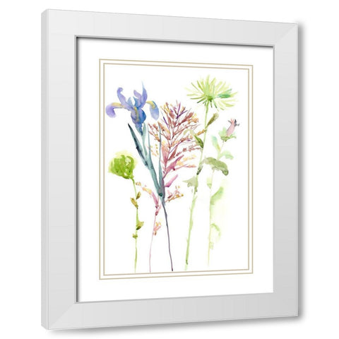 Watercolor Floral Study III White Modern Wood Framed Art Print with Double Matting by Wang, Melissa