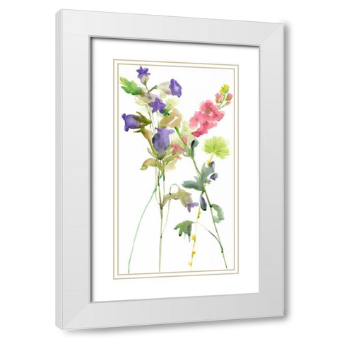Watercolor Floral Study IV White Modern Wood Framed Art Print with Double Matting by Wang, Melissa