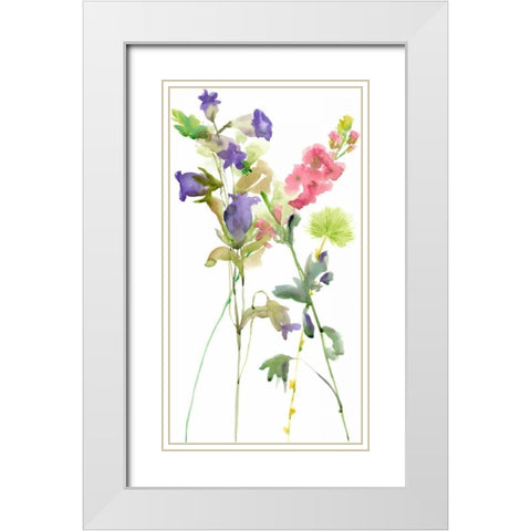 Watercolor Floral Study IV White Modern Wood Framed Art Print with Double Matting by Wang, Melissa